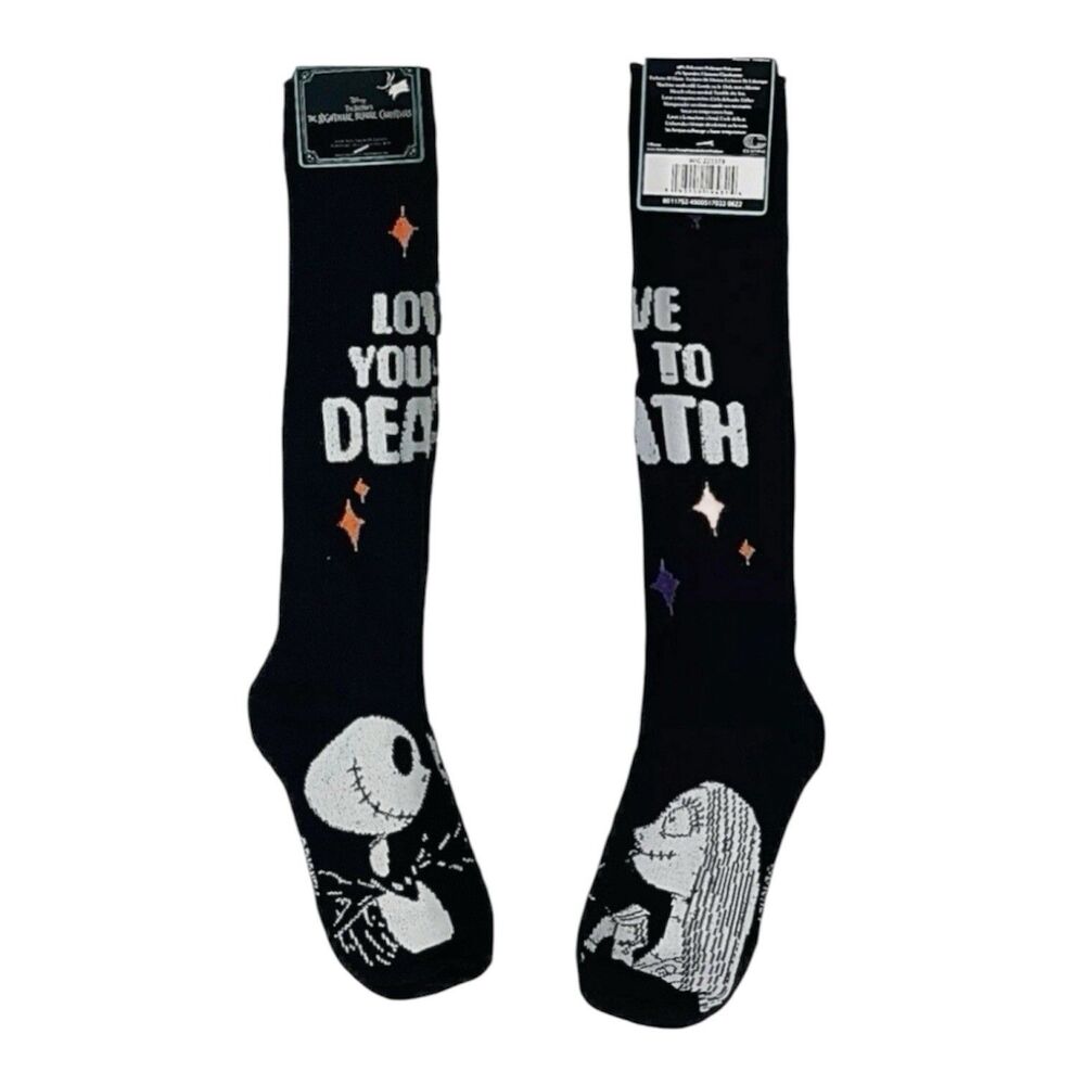 Nightmare Before Christmas Jack & Sally Love You To Death Knee High Socks